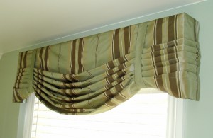 A striped fabric is perfect for this swag.