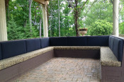 chair pads and cushions in pergola