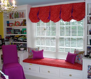 balloon valance,window seat,slip cover