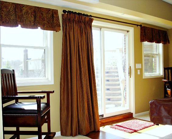 pleated valance and drapery  panels