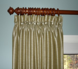 goblet pleated drapes with buttons
