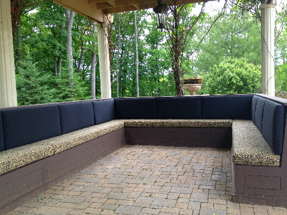 chair pads and cushions in pergola