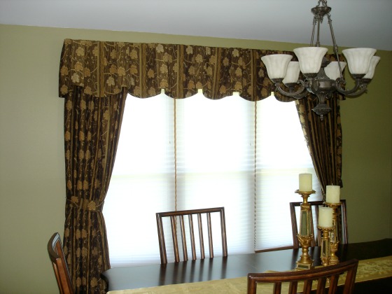 Drapes with scalloped bell valance