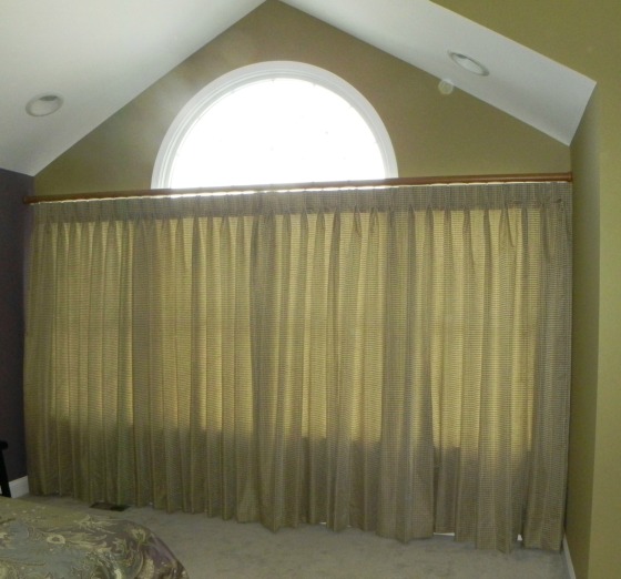 Pinch pleated drapery panels